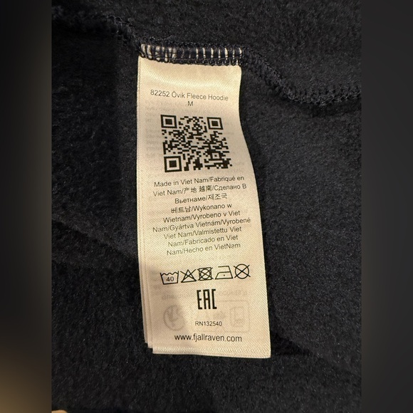 Fjallraven Ovik Navy Fleece Hoodie Full Zip - Picture 7 of 9
